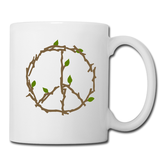 Branches And Leaves Coffee/Tea Mug - white