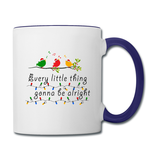 Little Birds - Contrast Coffee Mug - white/cobalt blue