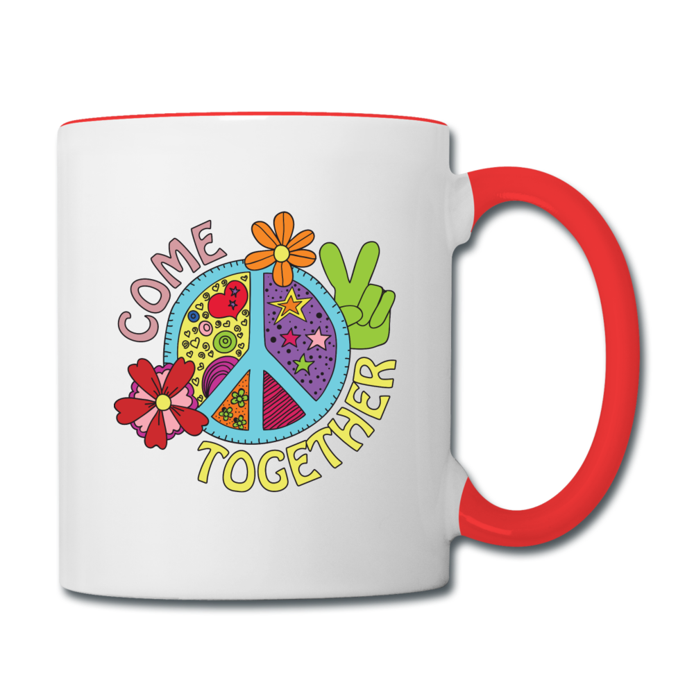 Come Together Contrast Coffee Mug - white/red