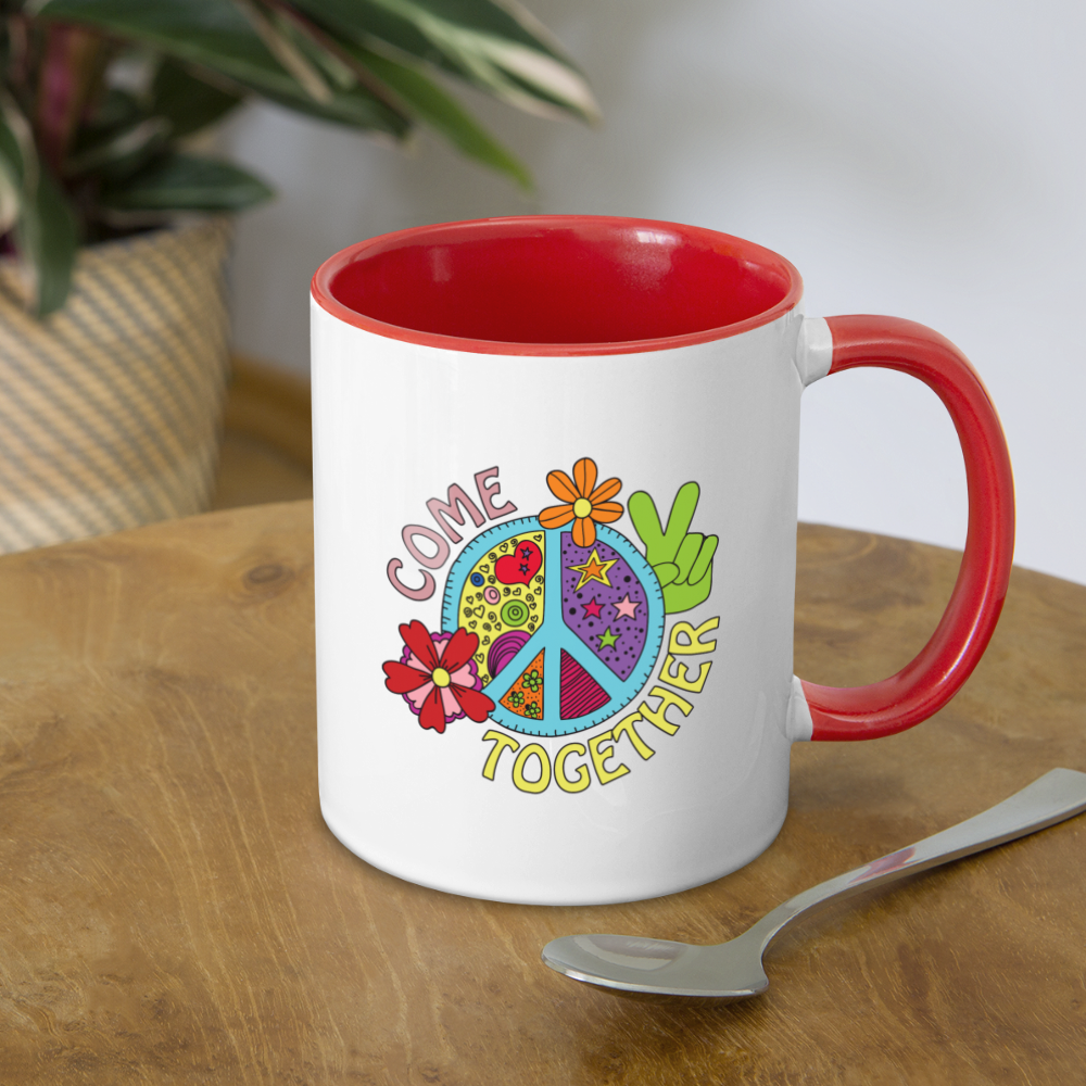 Come Together Contrast Coffee Mug - white/red