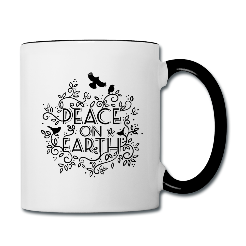 Peace On Earth Contrast Coffee Mug - white/black