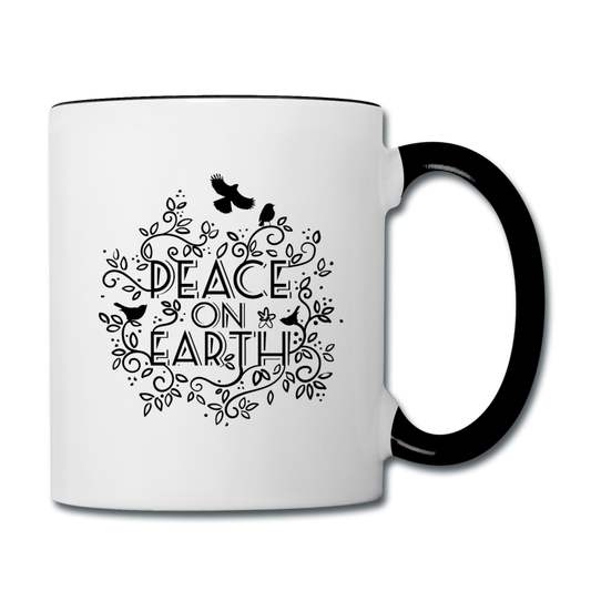 Peace On Earth Contrast Coffee Mug - white/black