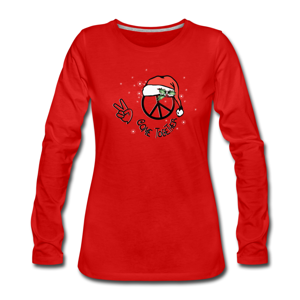 Santa Claus Women's Premium Long Sleeve T-Shirt - red