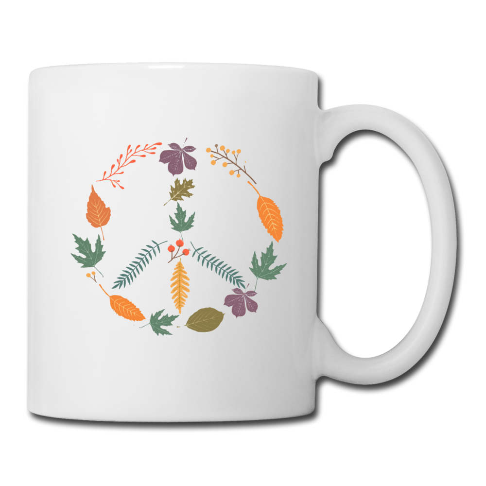 Fall Peace Sign Coffee/Tea Mug - white