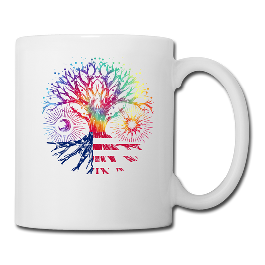 Tie Dye - American Tree Of Life Coffee/Tea Mug - white