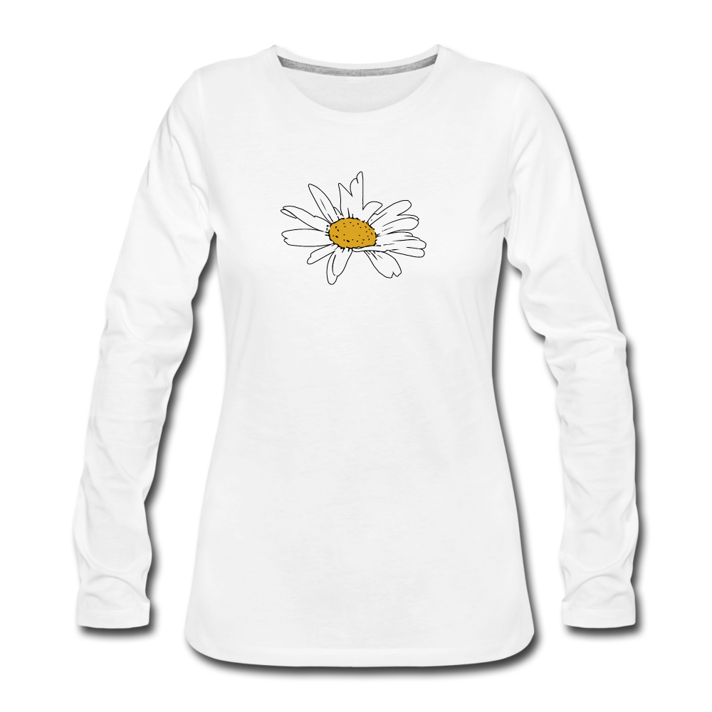 Daisy Women's Premium Long Sleeve T-Shirt - white