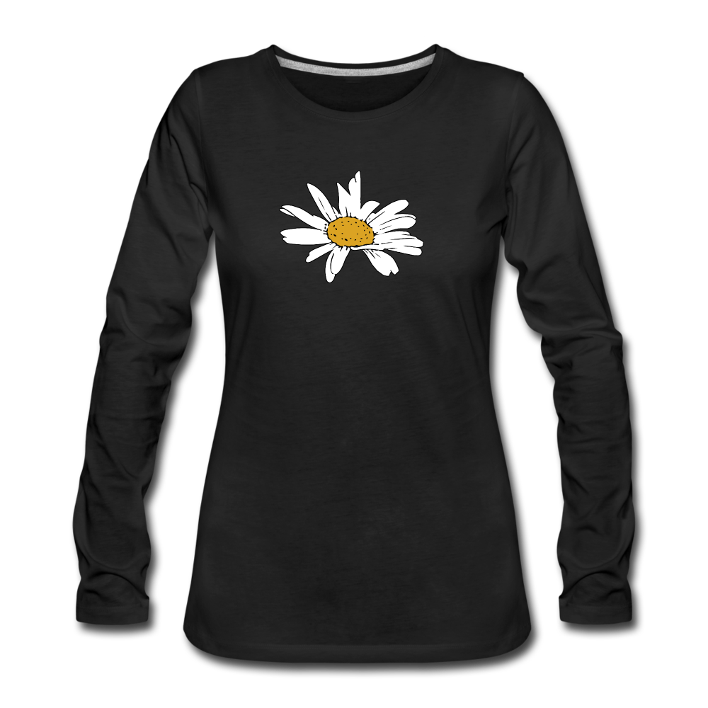 Daisy Women's Premium Long Sleeve T-Shirt - black