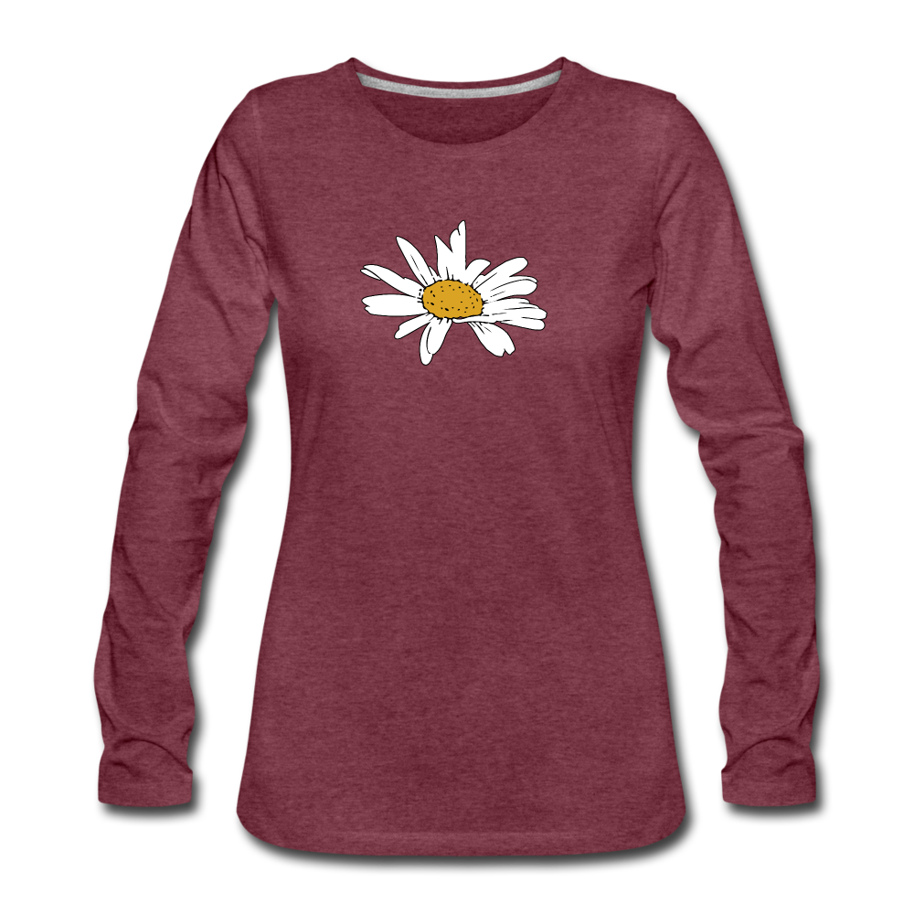 Daisy Women's Premium Long Sleeve T-Shirt - heather burgundy