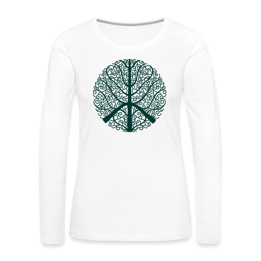Peace in Nature Women's Premium Long Sleeve T-Shirt - white
