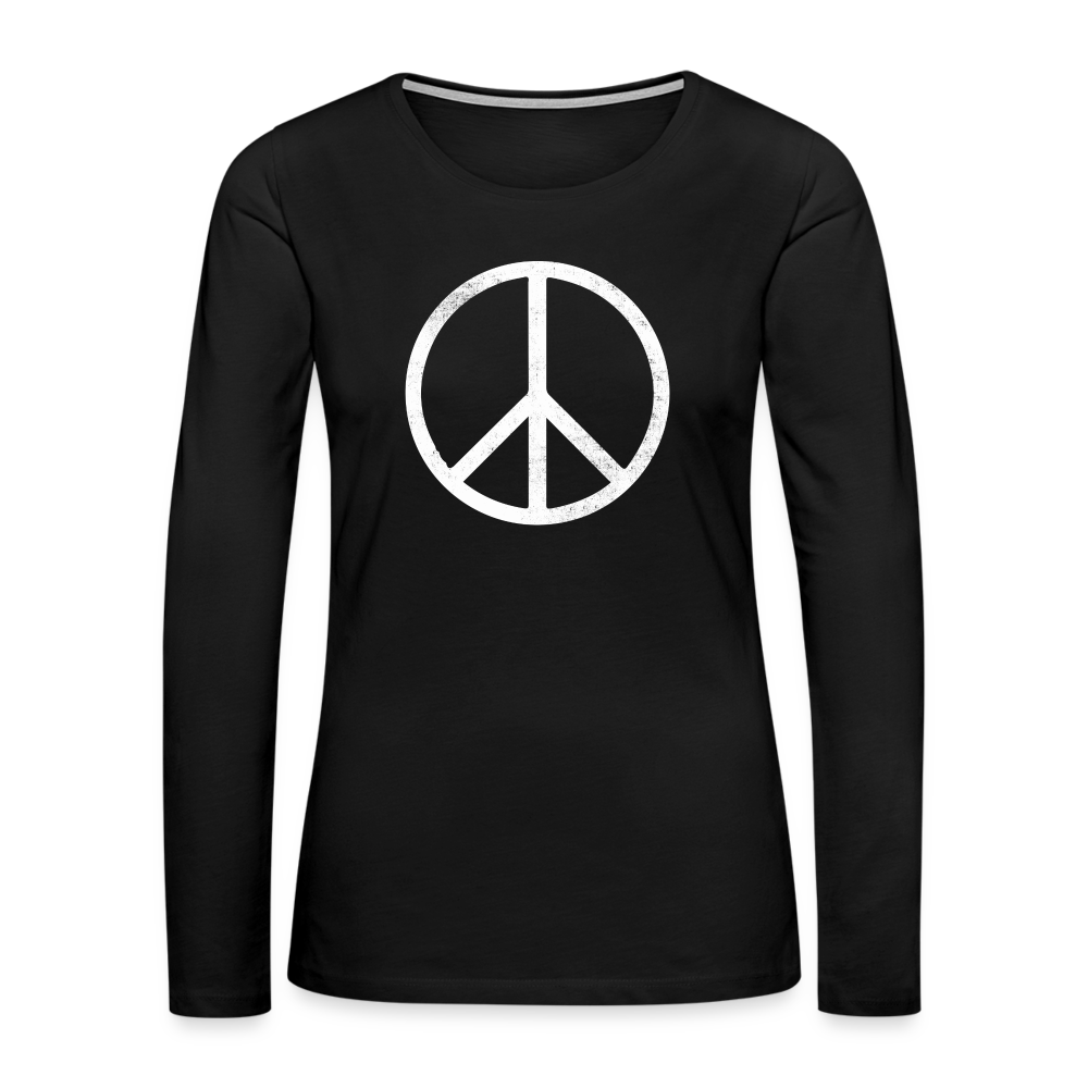 Peace Sign Women's Premium Long Sleeve T-Shirt - black