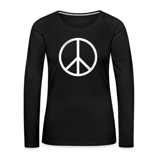 Peace Sign Women's Premium Long Sleeve T-Shirt - black